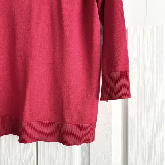 Cable & Gauge Sweater Womens Size L Red O Ring Cutout Holiday - Picture 3 of 8
